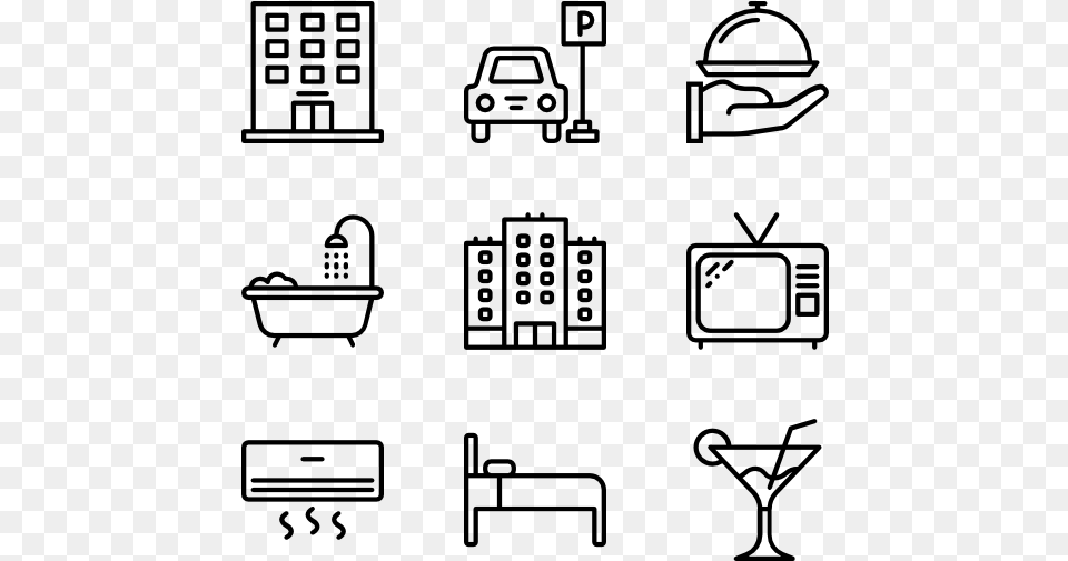 Hotel Icon, Gray Free Png Download