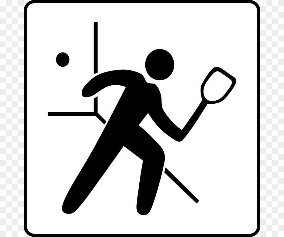 Hotel Icon Has Raquetball Court, Stencil, Silhouette, Badminton, Person Free Png