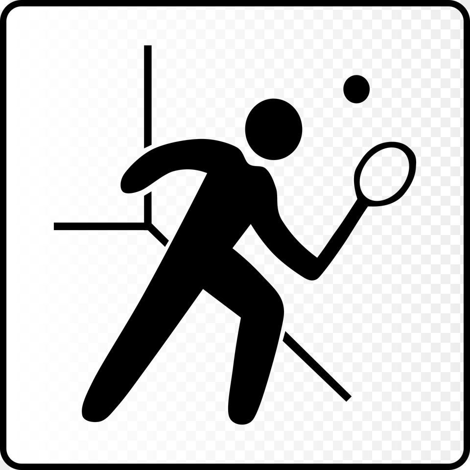 Hotel Icon Has Squash Court Icons, Stencil, Badminton, Person, Sport Png