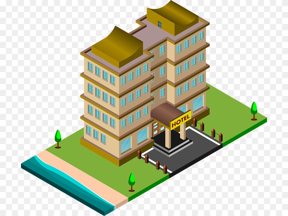 Hotel Icon Isometric, Neighborhood, City, Architecture, Housing Png Image