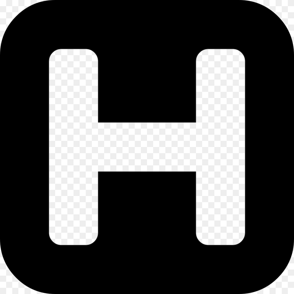 Hotel Letter H Sign Inside A Black Rounded Square Comments Hotel H Icon, Accessories, Buckle, First Aid Free Png Download