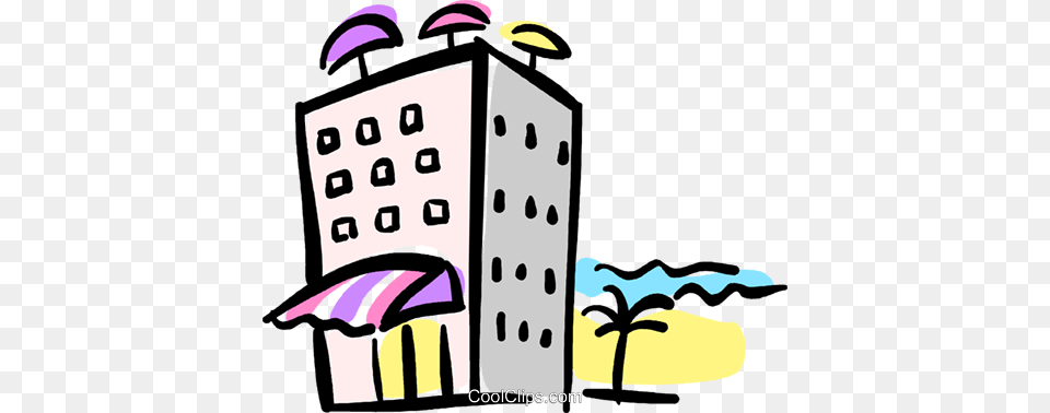 Hotel On The Beach Royalty Free Vector Clip Art Illustration, Bus Stop, Outdoors Png Image