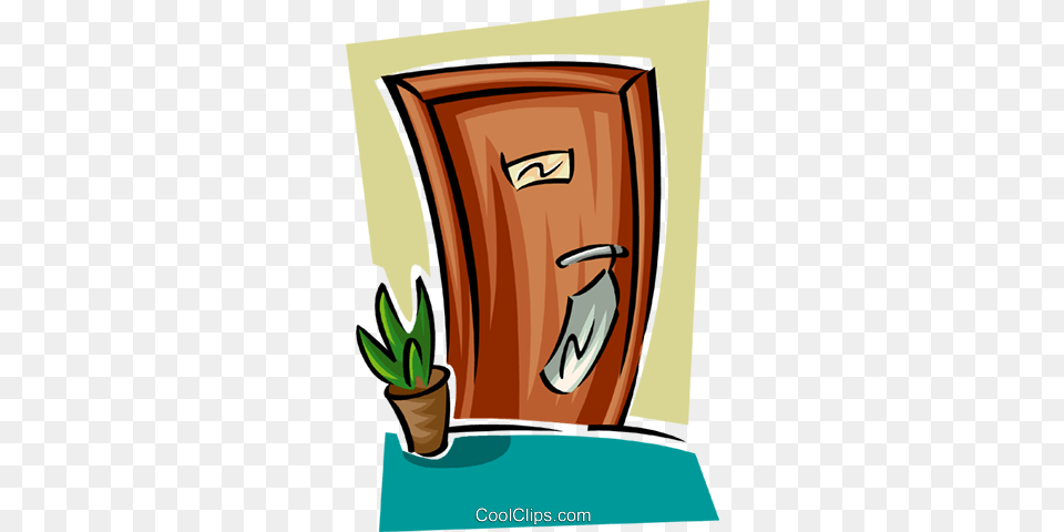 Hotel Room Door Royalty Free Vector Clip Art Illustration, Jar, Plant, Potted Plant, Pottery Png Image