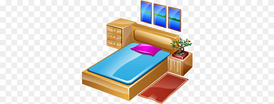 Hotel Room Icon, Furniture, Indoors, Interior Design, Bed Free Png