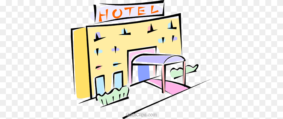 Hotel Royalty Vector Clip Art Illustration, Bus Stop, Outdoors, Furniture, Indoors Png