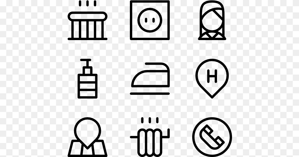 Hotel Service Suitcase Icon Transparent Background, Gray Png Image