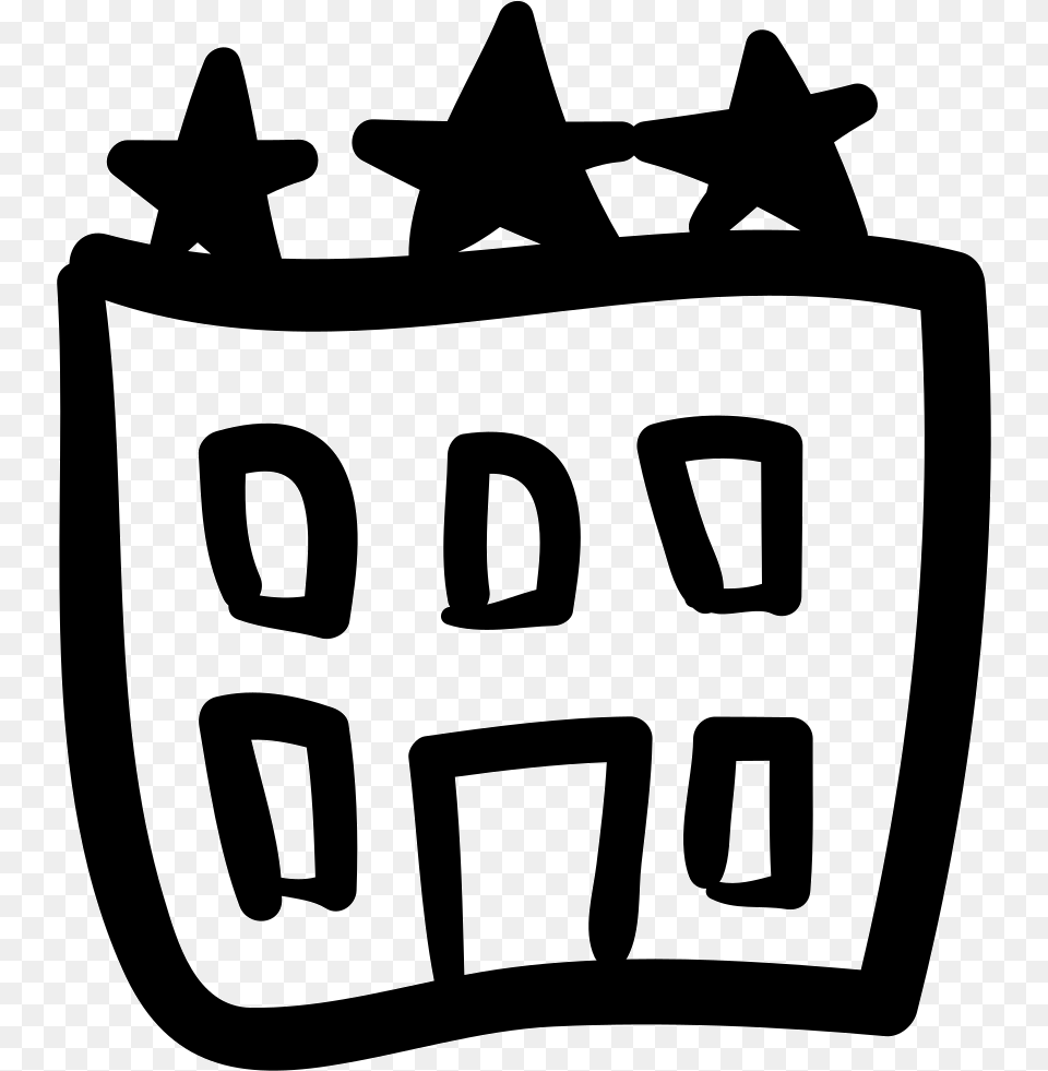 Hotel Three Stars Building Hand Drawn Outline Icon Hand Drawn Buildings, Clothing, Hat, Stencil, Mailbox Free Png