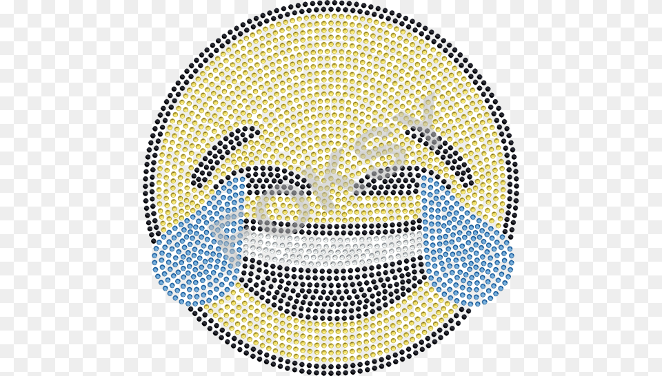 Hotfix Cry Face Emoji Rhinestone Transfer Hotfix, Home Decor, Rug, Art, Chandelier Free Png