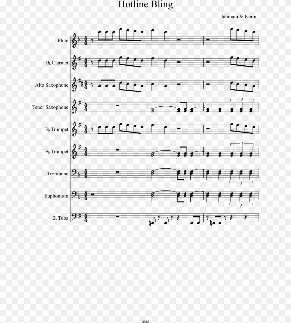 Hotline Bling Clarinet Google Search Band Nerd Shelter Porter Robinson Flute Sheet Music, Gray Free Png Download