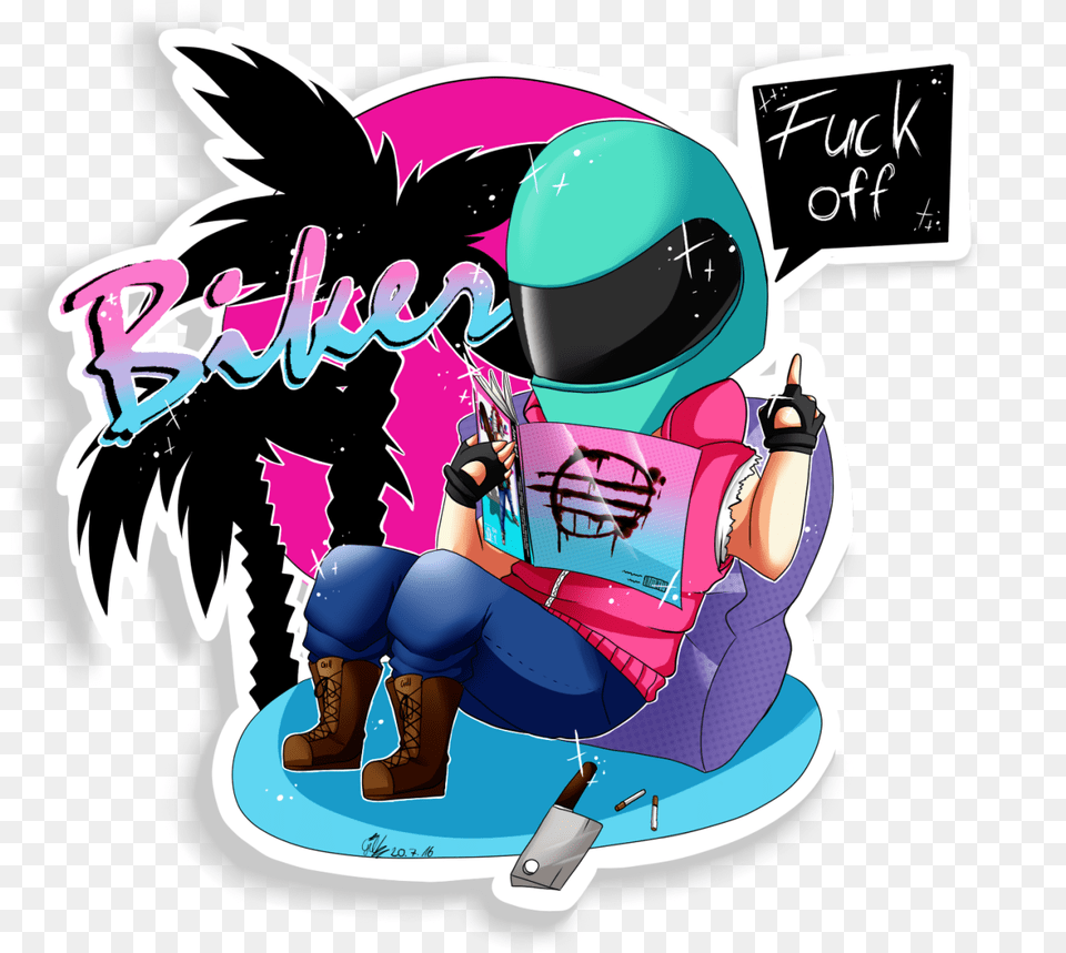 Hotline Miami Biker Hotline Miami Hotline Miami Jacket Hotline Miami, Helmet, Book, Comics, Publication Free Png