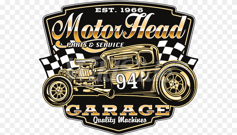 Hotrod Motorhead Garage Hotrod Harley Davidson Logo Clip Art, Wheel, Machine, Vehicle, Van Free Transparent Png