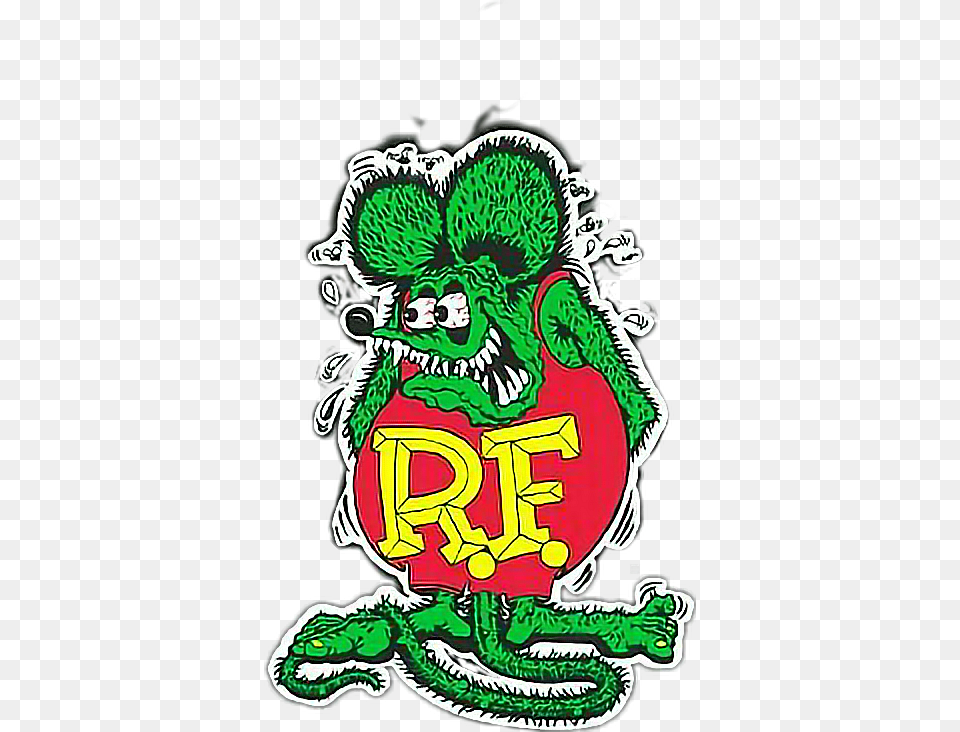 Hotrod Rat Fink, Sticker, Baby, Person, Green Free Png