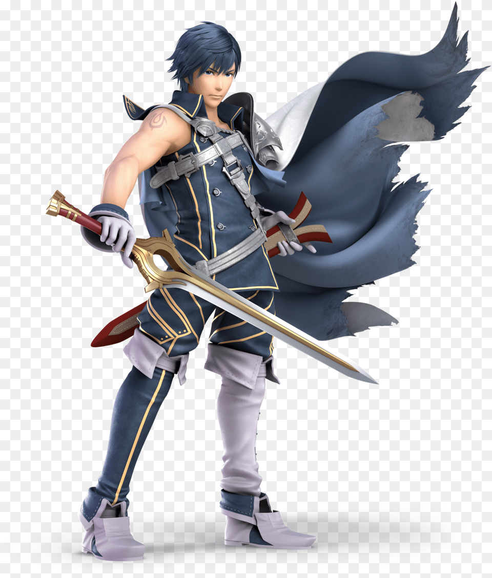 Hottest Male Video Game Characters Super Smash Bros Ultimate Chrom, Sword, Weapon, Person, Face Png Image