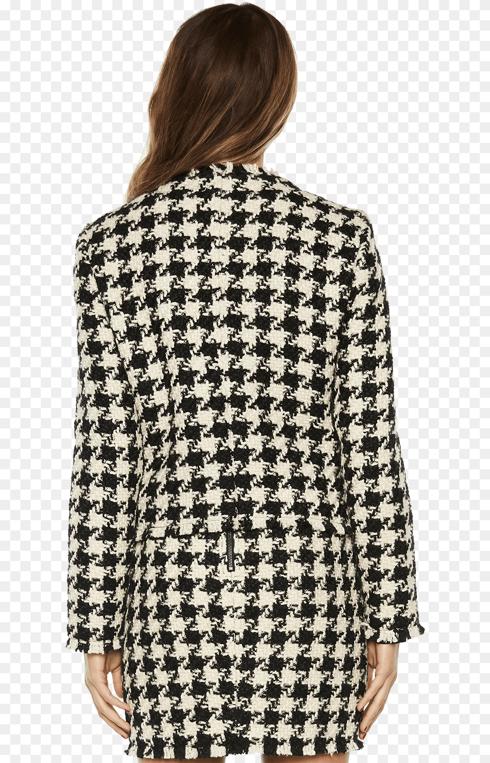 Houndstooth Jacket In Colour Jet Black Fear Inside Out Sweater, Adult, Person, Woman, Female Png
