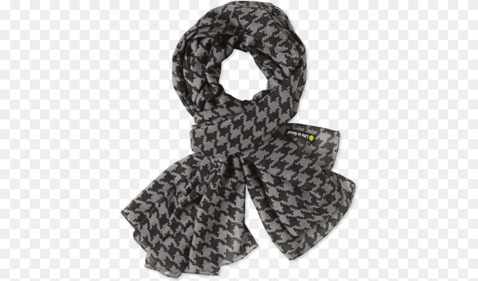 Houndstooth Lightweight Scarf Scarf, Clothing, Stole, Person Png Image