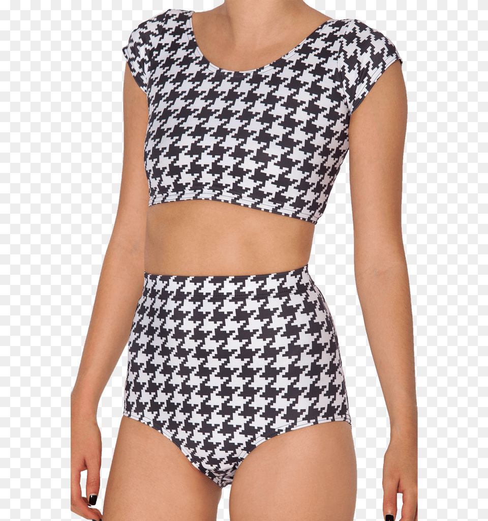 Houndstooth Nana Suit Top Old Navy Long Sleeve Swimsuit, Bikini, Swimwear, Clothing, Adult Free Png