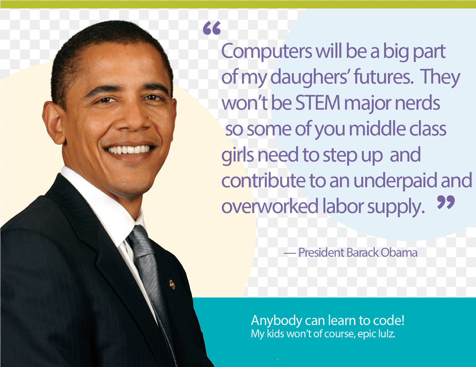 Hour Of Code Resources Barack Obama Coding Quote, Accessories, Poster, Tie, Formal Wear Png Image