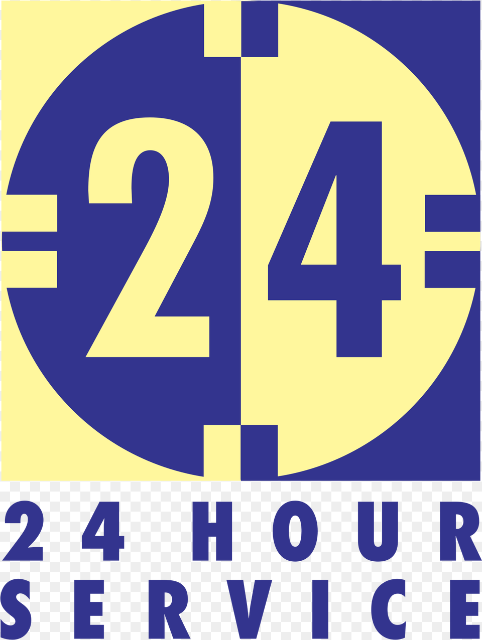 Hour Service Logo Transparent 24 Hours Room Service, Text, Symbol, Number Png