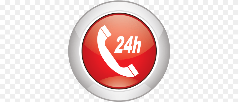 Hour Service Red Telephone Icon, Sign, Symbol, Road Sign, Emblem Png Image