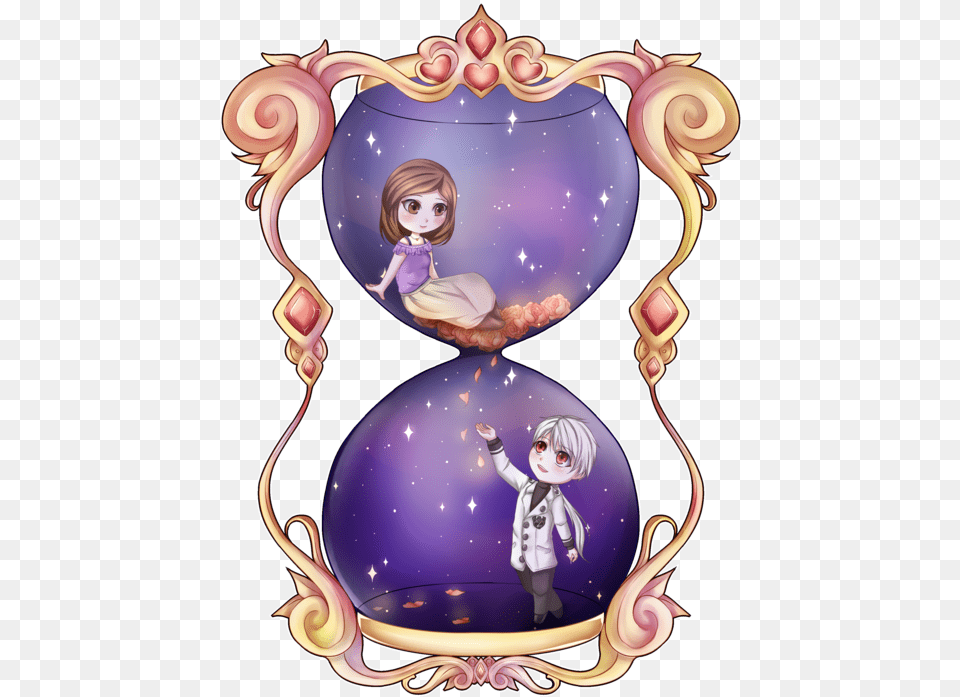 Hourglass Mc And Zen Mystic Messenger Hourglass Fanart, Baby, Person, Face, Head Png Image