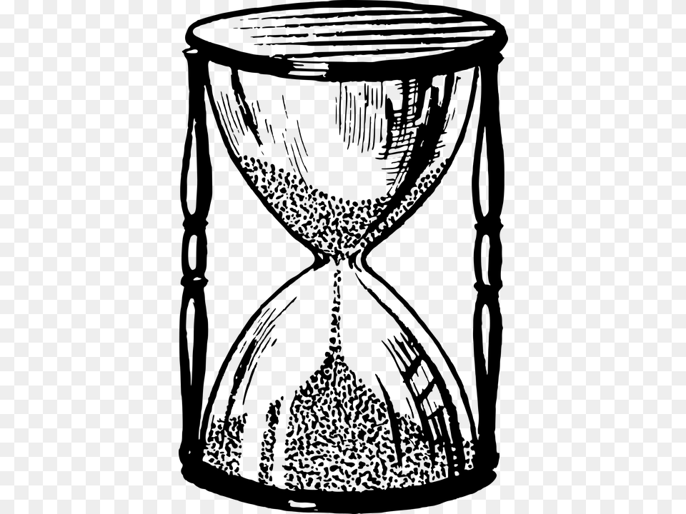 Hourglass Sand Clock Sand Timer Sand Watch Timer Hour Glass Clipart Black And White, Gray Free Png