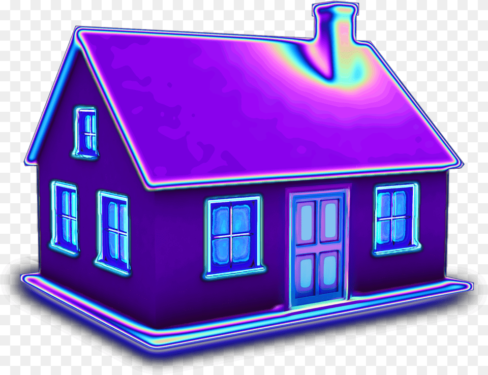 House 3d Holographic Purple Sticker By Dinaaaaaah Holographic House, Person, Face, Head Free Png