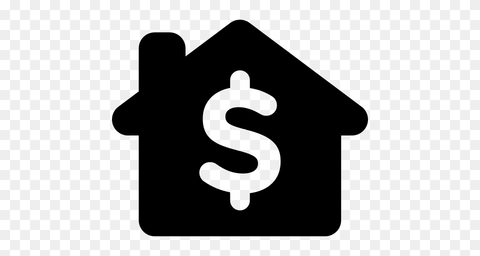 House And Dollar Sign In Weighing Scale Icon, Gray Free Transparent Png