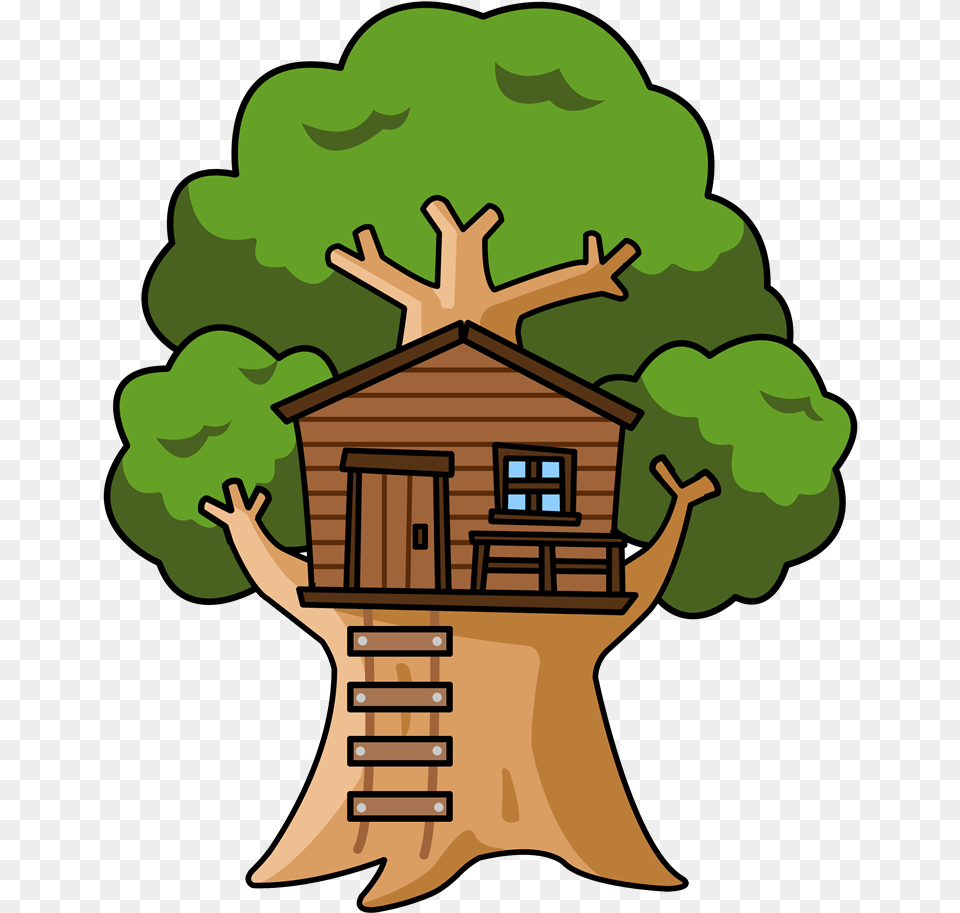 House And Tree Clipart Clipartsgram, Architecture, Building, Cabin, Tree House Png Image