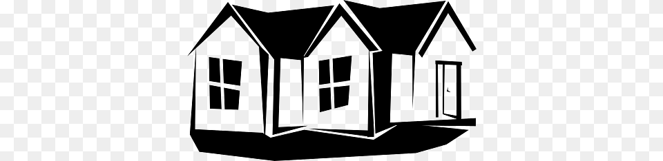 House Black And White Drawing, Door, Architecture, Outdoors, Shelter Free Transparent Png