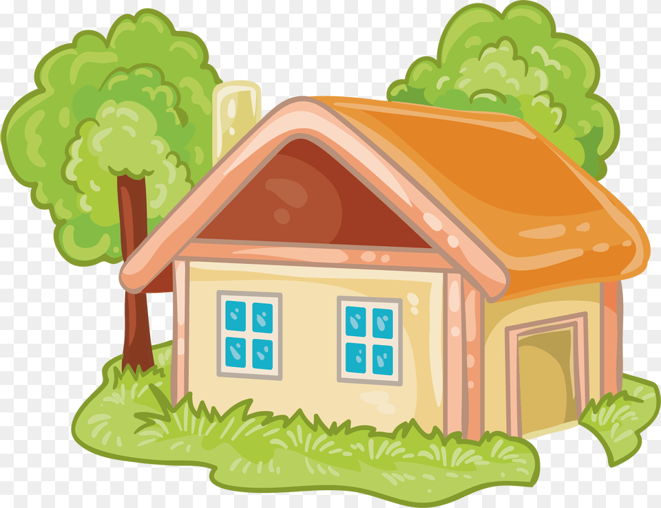 House Cartoon Log Cabin Cartoon House Transparent Background, Architecture, Rural, Outdoors, Nature Free Png Download