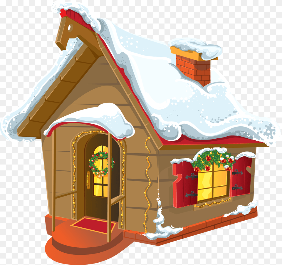 House Christmas Winter Hq Clipart Clipart Winter House, Dog House, Architecture, Building, Housing Png