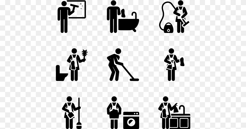 House Cleaning Pictograms Clean My Room Icon, Gray Png Image