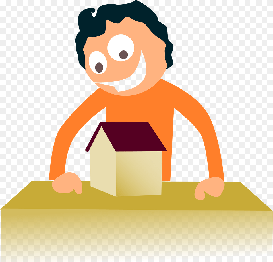 House Clipart, Box, Cardboard, Carton, Person Free Png