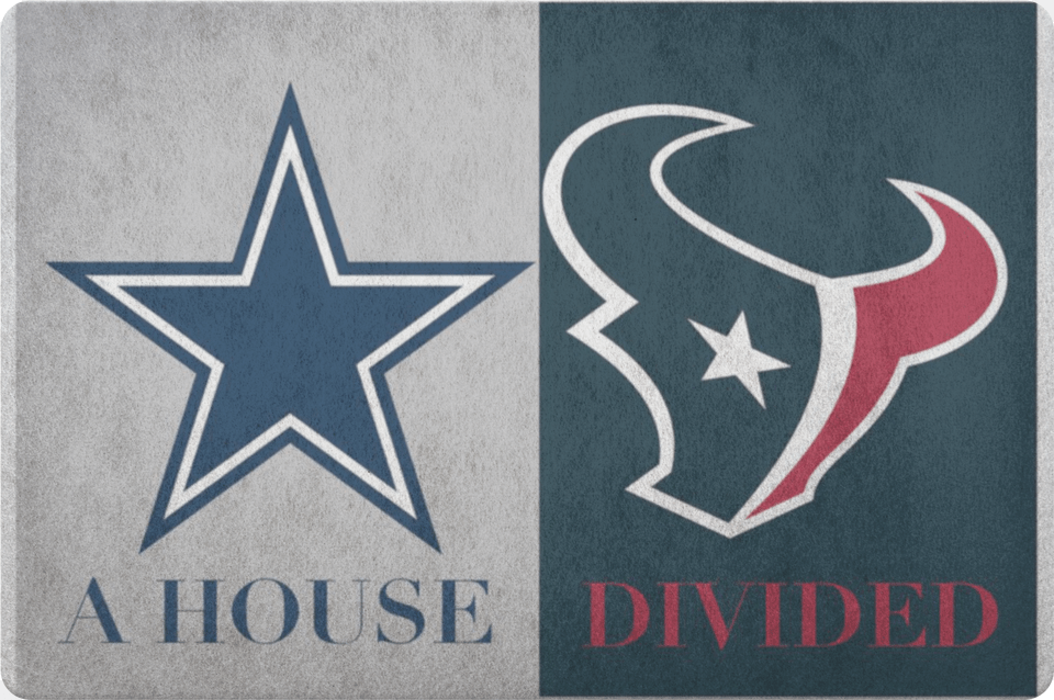 House Divided Dallas Cowboys Houston Texans Decor Welcome Houston Texans Svg, Home Decor, Rug, Mat Png Image