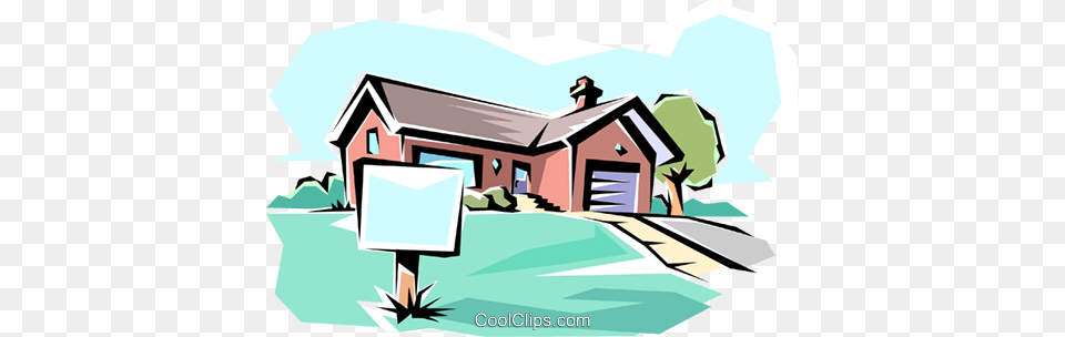 House For Sale Royalty Vector Clip Art Illustration, Architecture, Rural, Outdoors, Nature Free Png