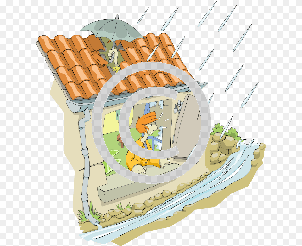 House Full Of Leaks Animated Rain On The Roof, Architecture, Building, Housing, Baby Png Image