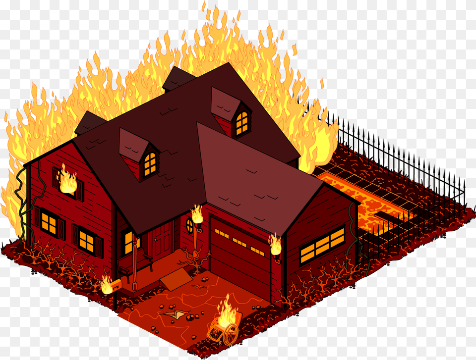 House In The Fire, Flame, Outdoors, Nature, Architecture Free Png