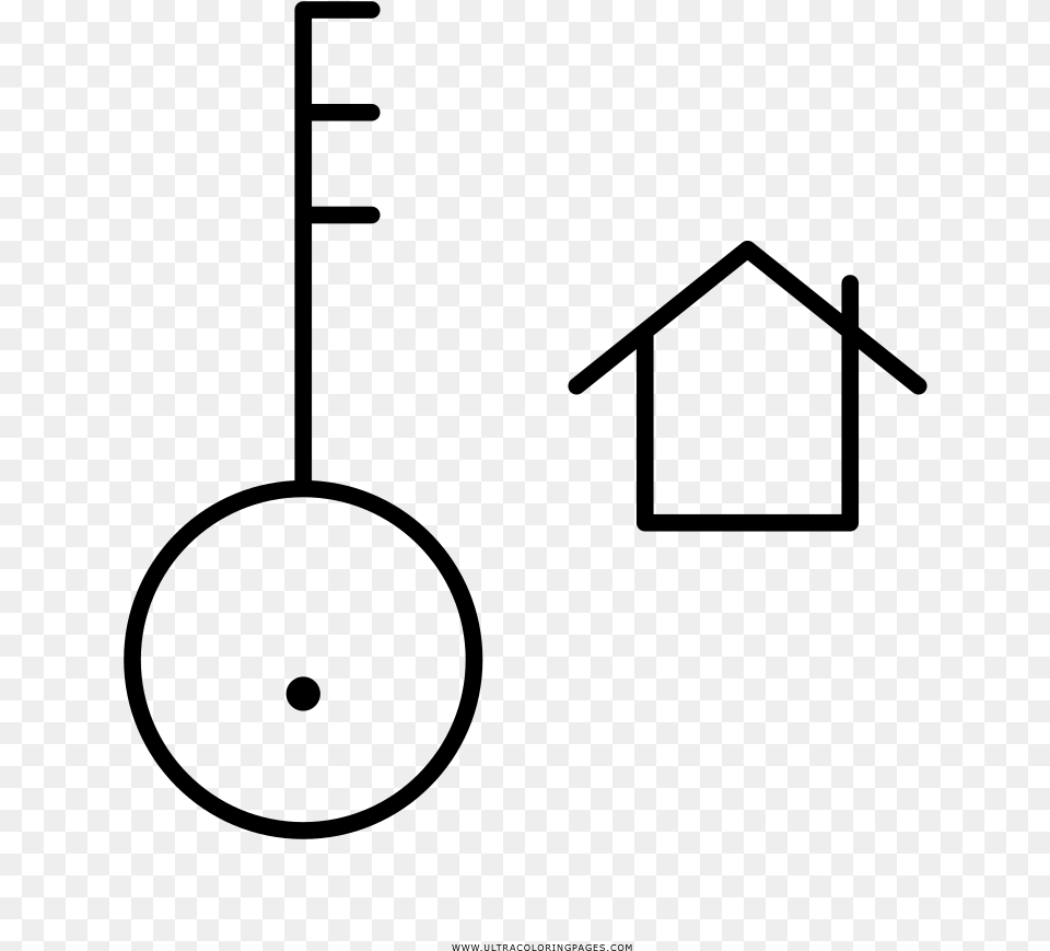 House Key Coloring Page, Gray Free Png Download