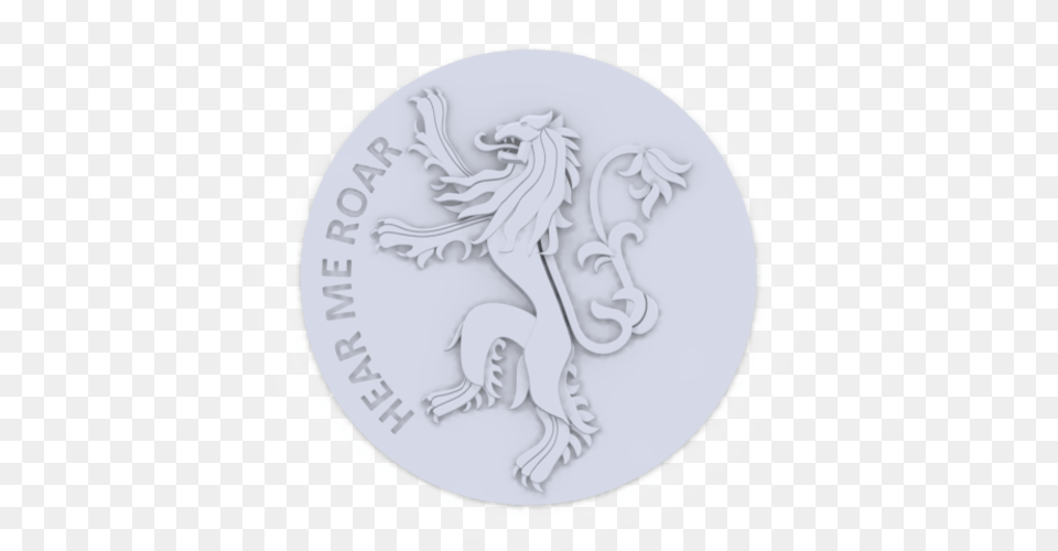 House Lannister Sigil 3d Print Circle, Silver, Plate Free Png