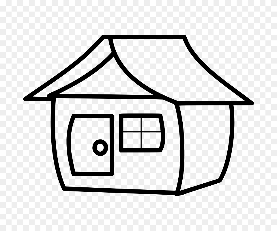 House Line Art, Gray Free Transparent Png