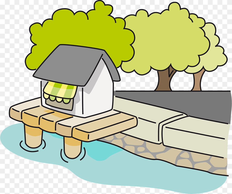 House On The Water Clipart, Outdoors, Bulldozer, Machine, Architecture Free Png Download
