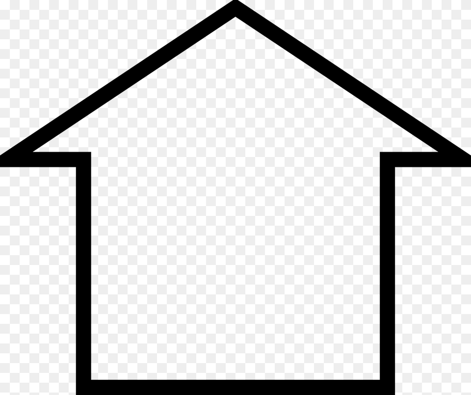 House Outline Icon Image, Gray Free Png Download