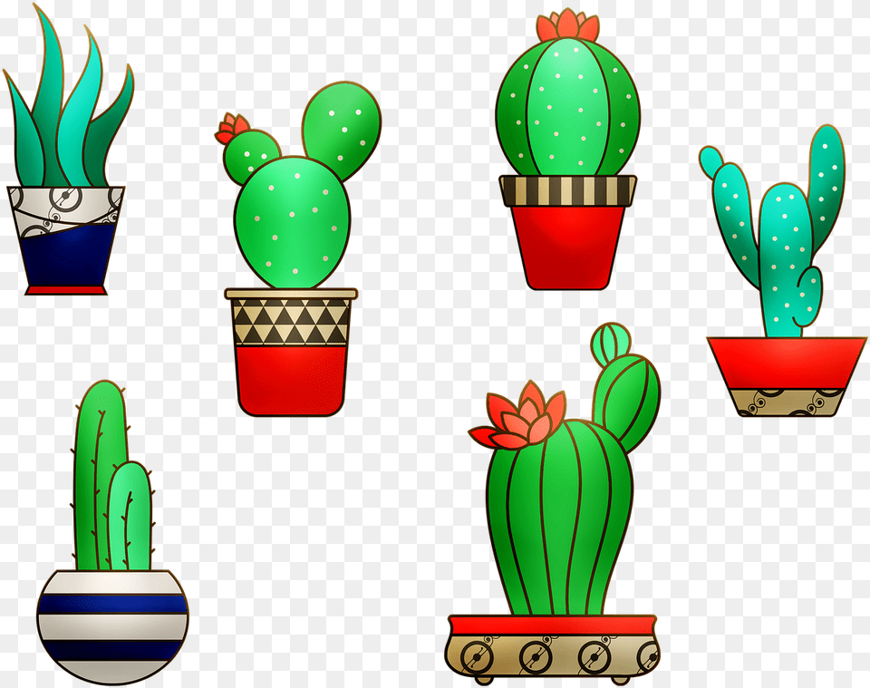 House Plants Cactus Flowerpot Plant Green House Gambar Kaktus Animasi Free Png Download