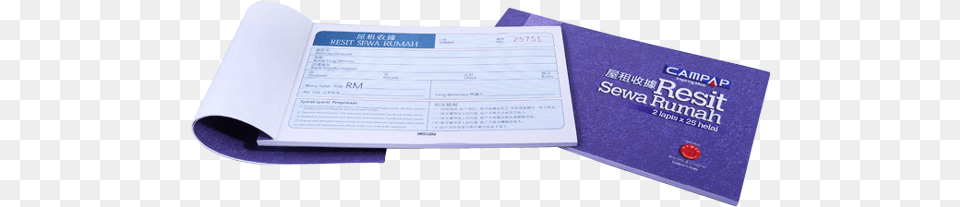 House Rent Receipt Book, Text, Paper Free Png Download