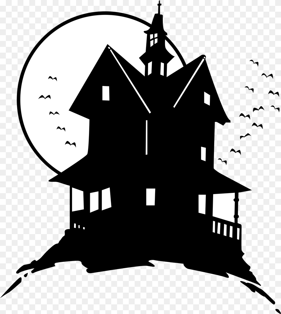 House Silhouette, Stencil, Person Png Image