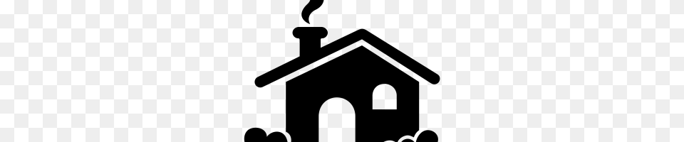 House Silhouette Image, Gray Png