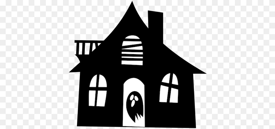 House Silhouette Silhouette Of A Haunted House, Stencil, Art Png Image