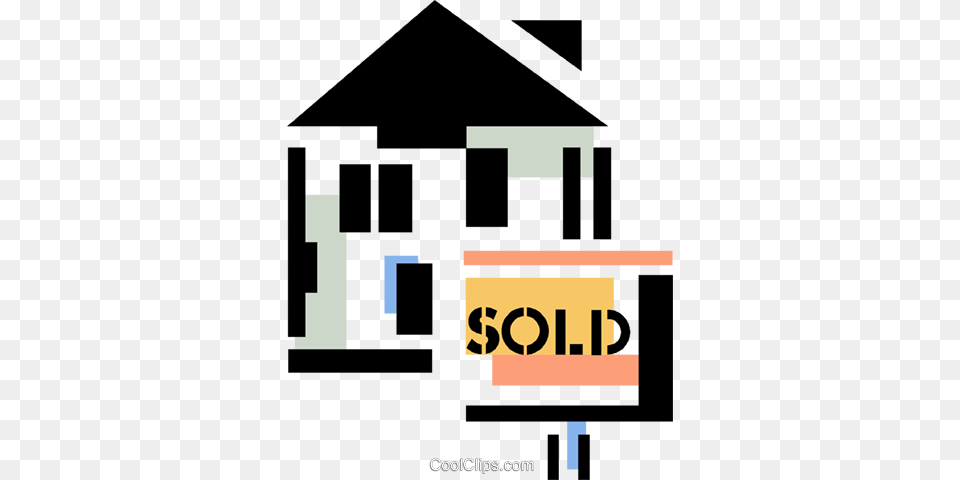 House Sold Royalty Vector Clip Art Illustration, Architecture, Building, Countryside, Hut Png Image