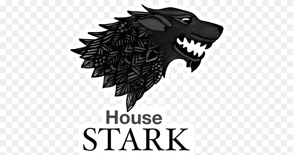 House Stark Hand Art Sticker Just Stickers Winter Is Coming Game Of Thrones Logo, Stencil, Person Free Png