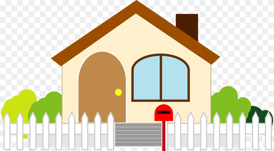 House With A White Picket Fence Clipart, Neighborhood Free Png Download